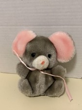 Vintage Russ Grey Mouse Plush Stuffed Animal Toy