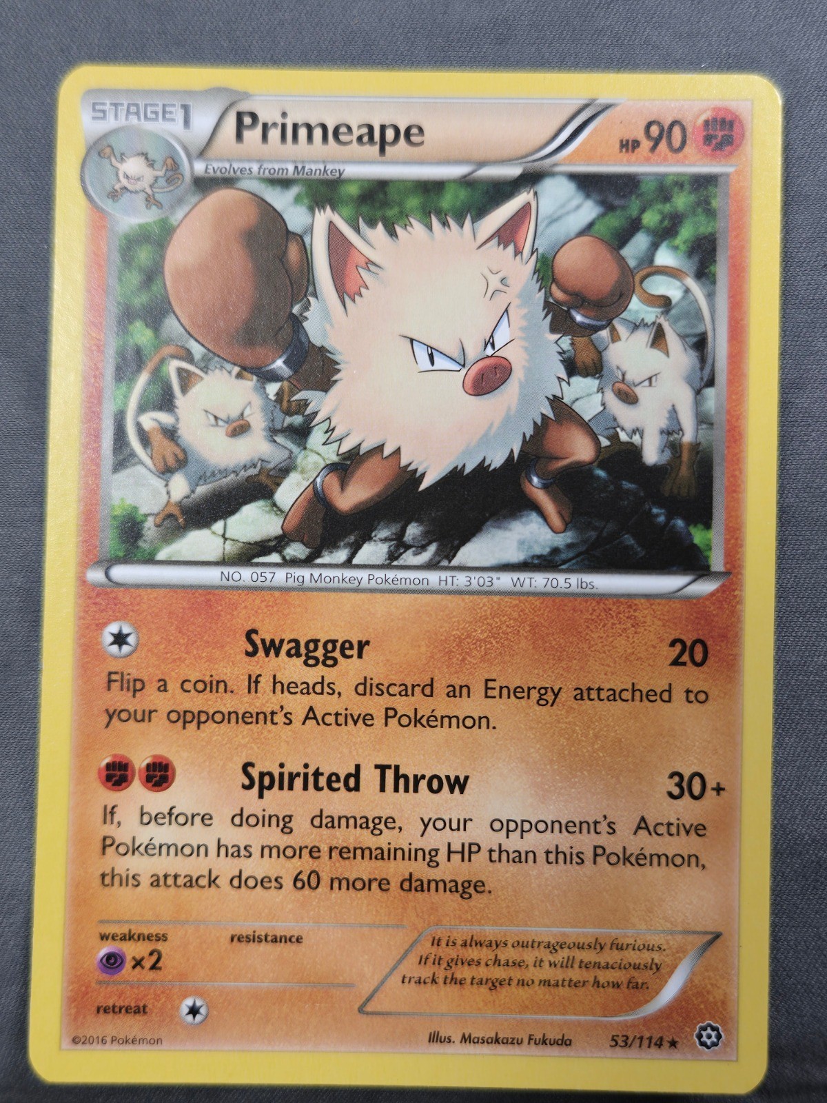 Primeape Rare XY - Steam Siege 53/114 NM