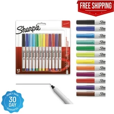 12-Pack Sharpie Permanent Markers, Ultra-Fine Point, Assorted Colors