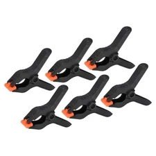 3.5 Inch Spring Clamps, 6 Pack Plastic Flexible Anti-slip Strong Clips, Black