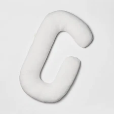Memory Foam and Down Alternative Pregnancy C-Shaped Body Pillow White