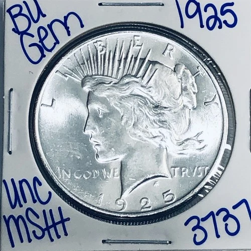 1925 BU UNCIRCULATED SILVER PEACE DOLLAR AUTHENTIC U.S. MINT FREE SHIPPING 3737