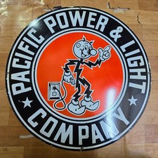 PACIFIC POWER REDDY PORCELAIN ENAMEL SIGN 29 X 29 INCHES