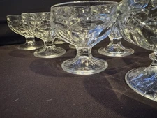 Set of  8 Jeanette Glass Pedestal Dessert Sherbet Ice Cream Bowl Dish 3”