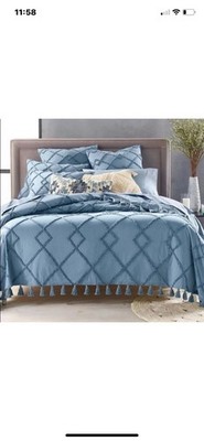 New Lucky Brand Diamond Tuft Queen Bed Cover Full/Queen And New Euro Sham