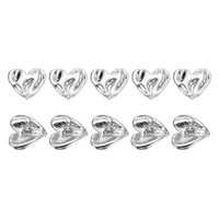 10 StüCk MetallknöPfe FüR Handarbeiten, 18Mm Herzform, Silber