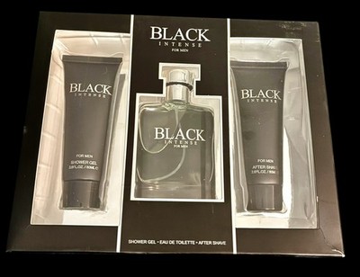 Black Intense Men's EDT Aftershave Lotion & Shower Gel Combo 3 pc Gift Set READ