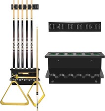 Pool Cue Rack Stick Holder, Billiards Pool Cue Rack Wall Mount Hardwood Pool Cue