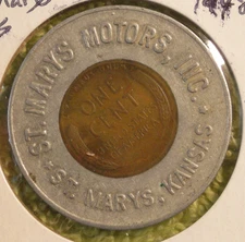 1948 P St. Marys Motors Inc. Chevrolet Encased Cent St. Marys Kansas