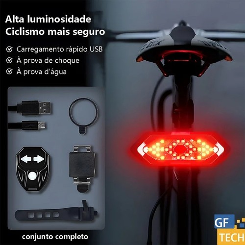 Bicycle Turn Light Cycling Taillight with Horn Smart 5 Modes Remote Control USB - Picture 2 of 6