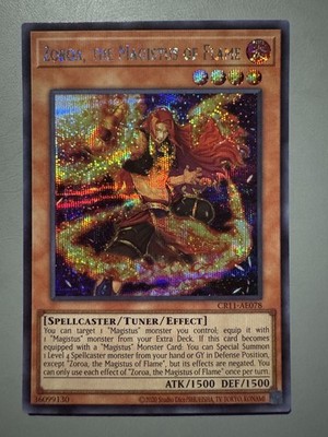 YUGIOH ZOROA THE MAGISTUS OF FLAME ASIA ENGLISH CR11-AE078 SECRET RARE