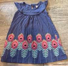Tea Collection Short Sleeved Purple Toddler Dress With Flowers Size 2t