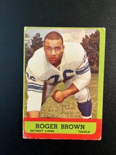 1963 Topps Football Roger Brown 34 VG Low Shipping Fee & Combine