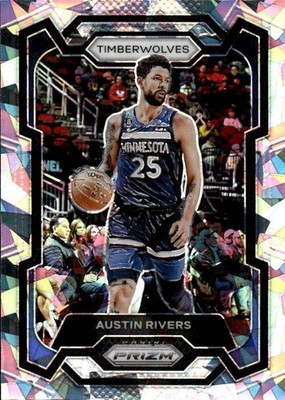 2023-24 Panini Prizm Austin Rivers #278 Prizms Ice Minnesota Timberwolves 33G