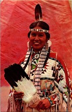 Vintage Indian Maiden Native American Woman Color Postcard by Alpha Photo