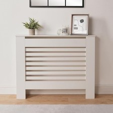 100CM White Radiator Cover MDF Cabinet Vertical Horizontal Fence Grill Barrier