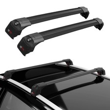 For AUDI A6 C7 AVANT ESTATE 2011 TO 2018 Lockable Roof Rack Crossbar BLACK
