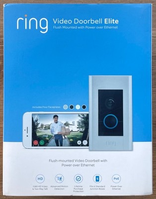 Ring Video Doorbell Elite 1080p HD Wifi Two Way Audio Faceplates - Open Box