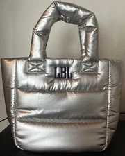 Mark & Graham Metallic Silver Puffer Medium Fountain Drink/Wine Tote, Portable