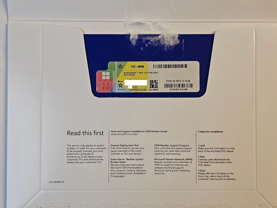 DVD de instalación multimedia Microsoft Windows 7 PRO SP1 x64 con código de activación - P3C Foto 2 de 3