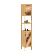 Meuble colonne salle de bain bambou BEA 2 portes