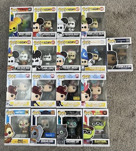 Disbey Funko Pop Lot Of 17 Mickey Mouse + Marry Poppins + More