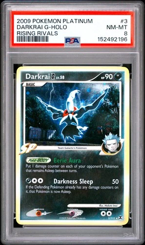 2009 POKEMON PLATINUM RISING RIVALS #3 DARKRAI G-HOLO PSA 8