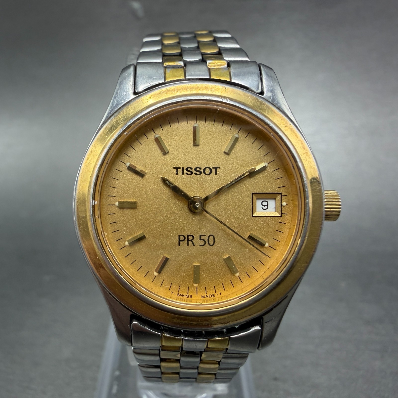 Tissot PR 50 Watch Women 27mm Gold Dial Two Tone Date J132/232K New Battery