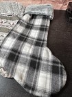 Furry, Fuzzy Black And Grey Soft Plush Large Mantle Plaid Stockings — photo 2