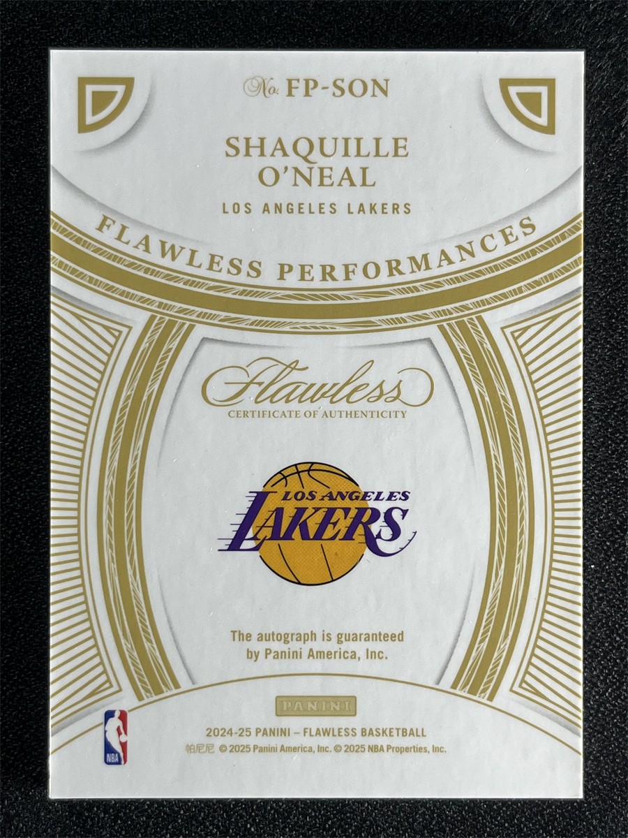 2024-25 Panini Flawless Shaquille O'Neal #FP-SON Ruby Performances Auto /15 view 2