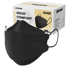 KN95 Face Masks 100 Pack, Breathable Comfortable and Disposable KN95 Mask, Black
