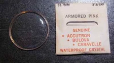 Genuine Accutron Pink Crystal #316-3AP 33.7MM-For Caliber 214-New In Package