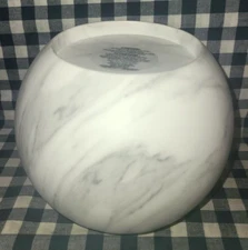 NEW White Marble Orb Pedestal Single Wick Candle Holder Bath & Body Works
