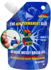 Le Glue Temporary Glue - Compatible with Legos - Non-Permanent Clear Adhesive fo