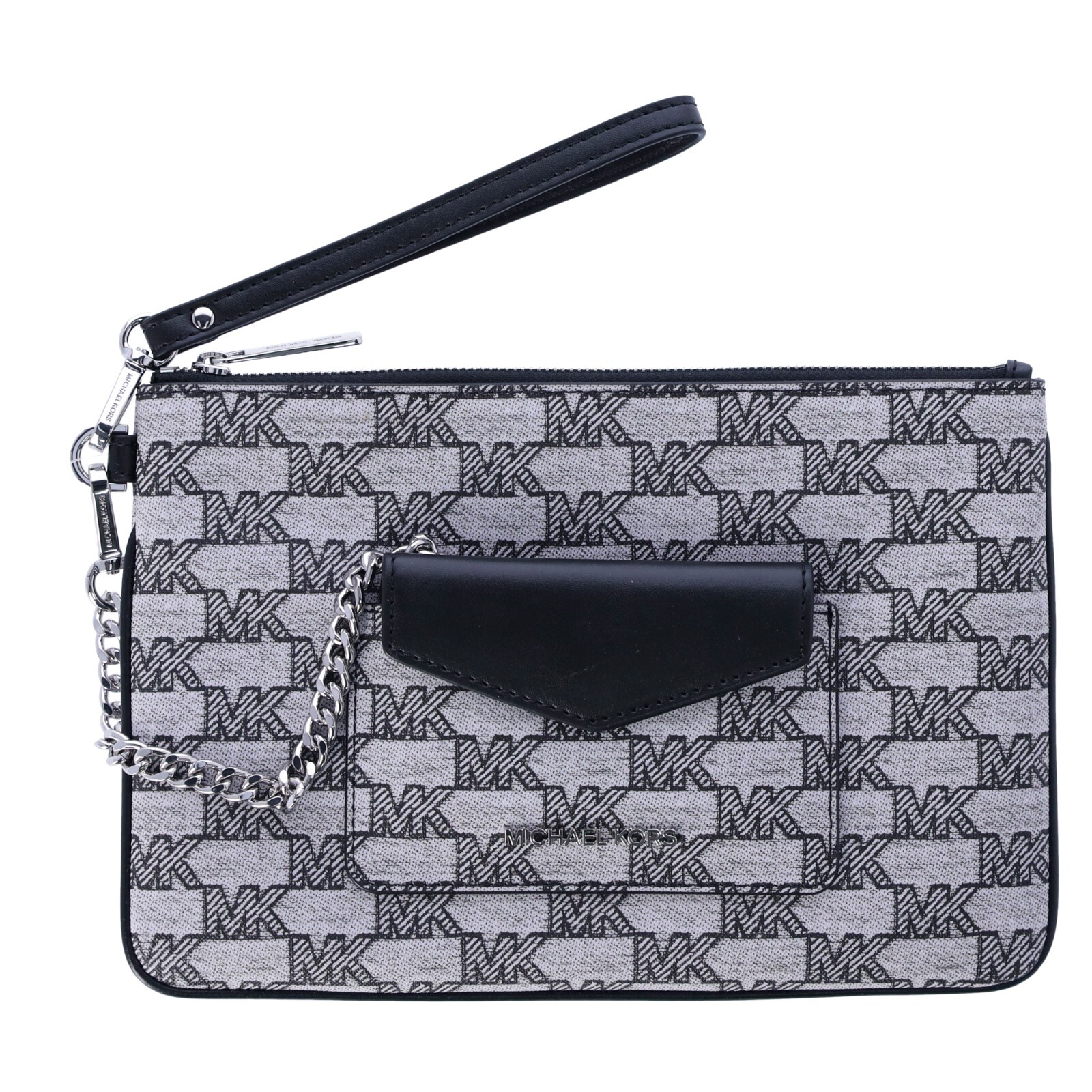 Michael Kors Jet Set Large 2 In 1 Card Case Wristlet Clutch Black  