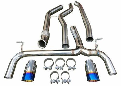 Dual Exhaust Kit Angle Cut Burnt Tips FOR F30 F32 F36 N55 335i 435i xDrive Turbo - Picture 1 of 2