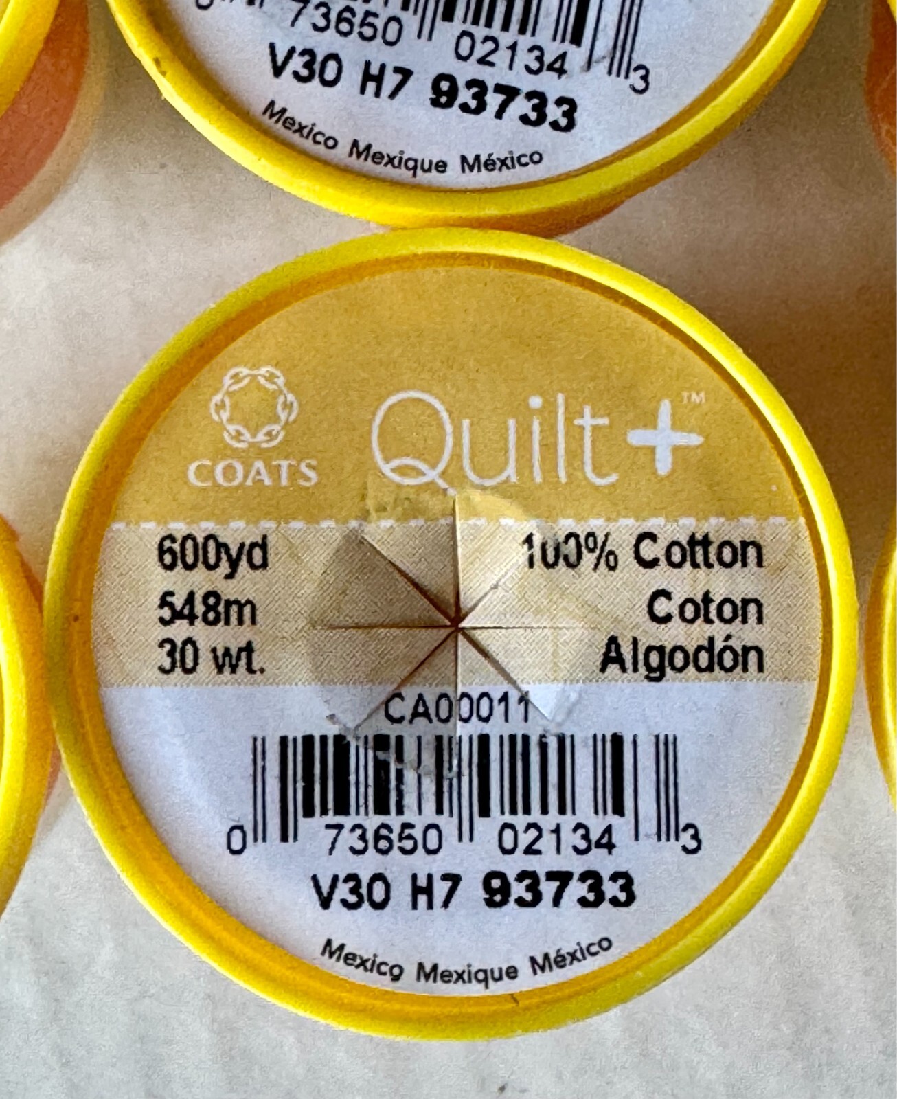 Lots 6 COATS AND CLARK QUILT + Piecing & Quilting 600yrd. Pineapple 100% Cotton