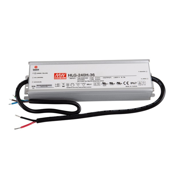 Mean Well HLG-240H Alu-Snt Snt IP67 241W 36V/6,7A Cv+Cc-image