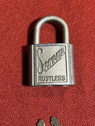 Vintage Slaymaker Rustless Padlock W/ Keys And Texaco Keychain Working - Picture 2 of 8