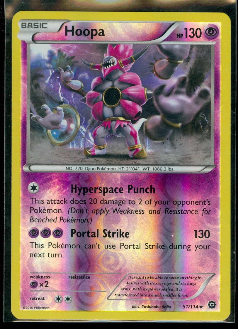 Pokemon HOOPA 51/114 - XY Steam Siege - RARE Rev Holo - MINT