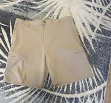 Chaps Men's Golf Outdoor Dress Shorts Khaki Size 40 Flat #41381 Poly/Blend Nice!
