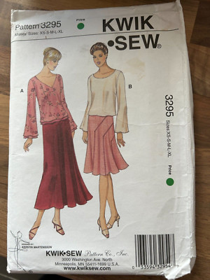 UNCUT Kwik Sew 3295 Schnittmuster Gr. XS bis XL ROCK UND TOP mit Sendungsverfolgung verschickt