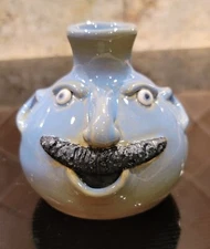 Handmade Pottery Mini Face Jug 4" - Signed "KAR Pottery". New