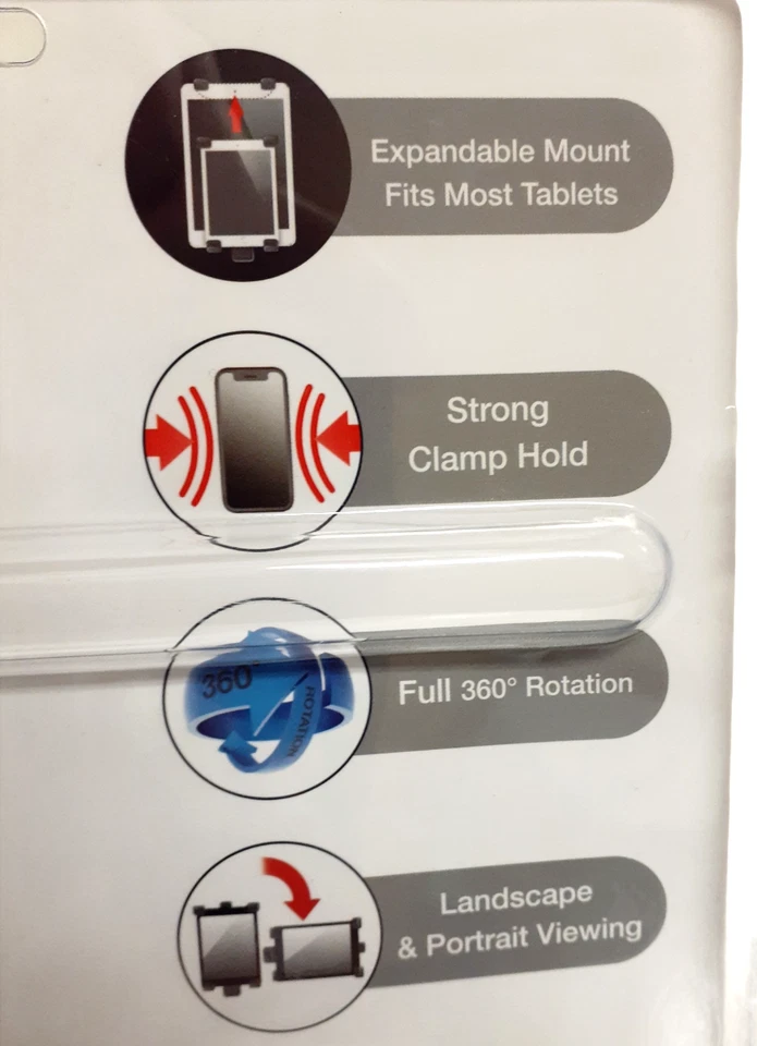 Brookstone Car Headrest Mount Tablet Holder Back Seat 360°Rot fits most tablets - Image 4 of 4