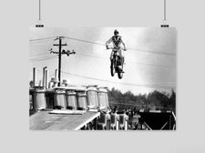 EVEL KNIEVEL POSTER PRINT MOTOCYCLE JUMP LEGEND CLASSIC ART LARGE A3 A4 SIZE