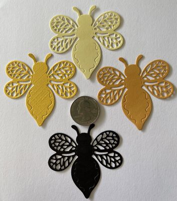 BUMBLE BEE Die-Cuts(4pc)2-1/4''x 2-1/2'' Garden Honeybee Buzzing Flying  Bug Sting