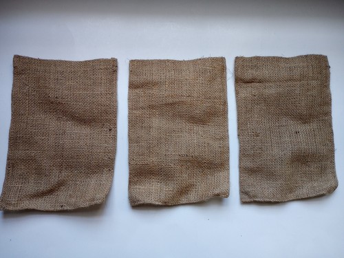 Lot of 3 Small Indonesian Coffee Bean Burlap Bag Sacks Wall Art/Decor/Craft 10x7 - Picture 4 of 4