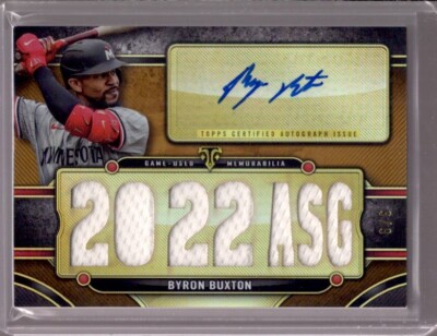 BYRON BUXTON 2024 Topps Triple Threads Gold 7 PC Game Jersey Autograph Auto #3/9