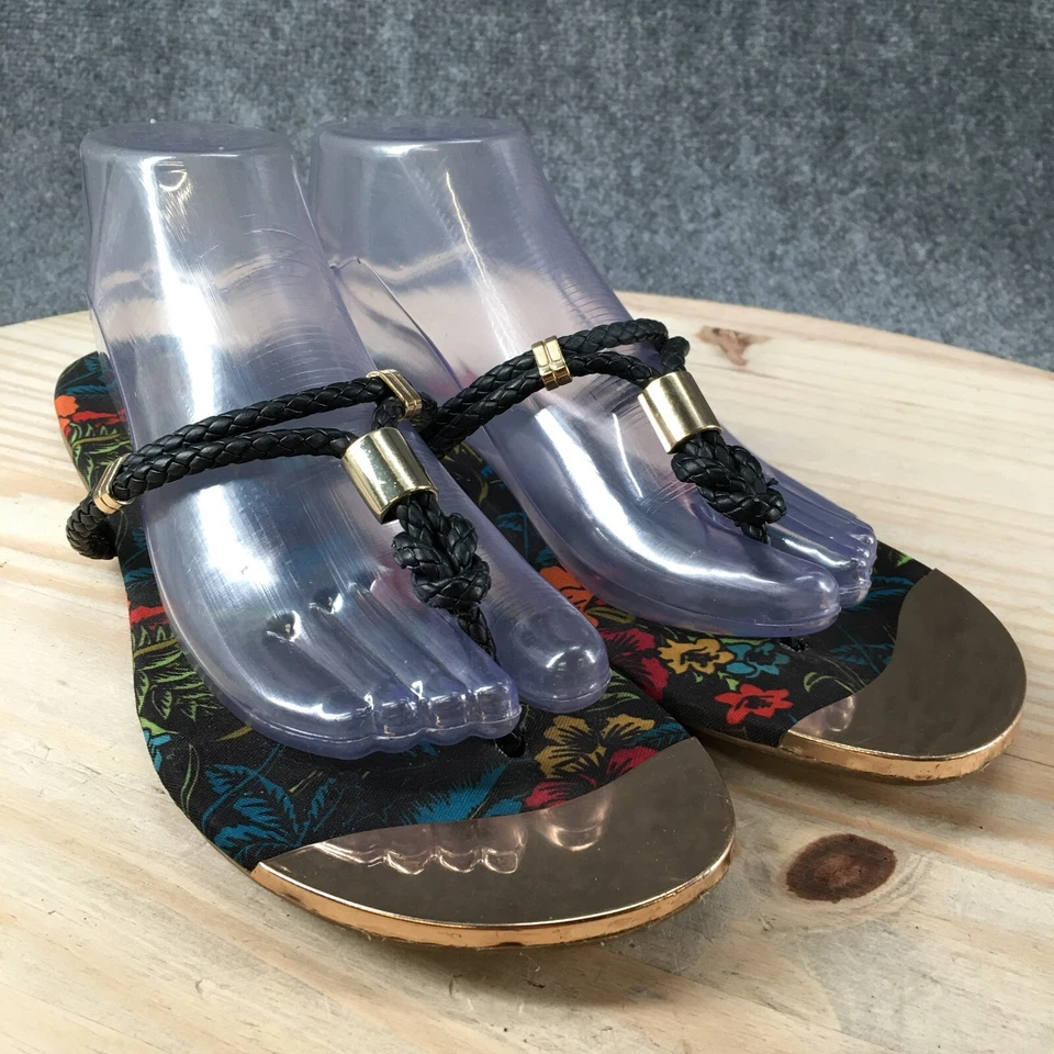 Sandalias Mossimo para mujer 11 Audrey florales chanclas deslizables multicolor trenzado Foto 4 de 4