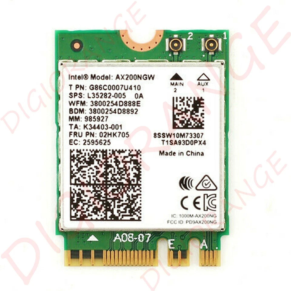 AU Intel WiFi 6 AX200 Network Card MU-MIMO 80+80MHz/160MHz Bluetooth 5+2*Antenna - Image 4 of 4